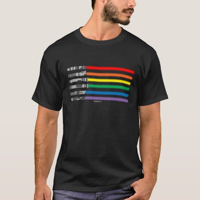 LGBT-ljussksaber-gåva T Shirt (Framsida)