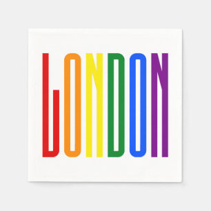 LGBT London Gay pride Rainbow Text LGBTQ Party Pappersservett