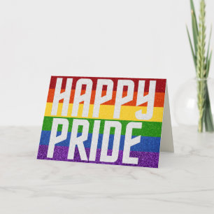 LGBT Lycklig-Pride Glitter Kort