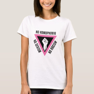 LGBT - Lyftt näve i rosa triangelversion T-shirt