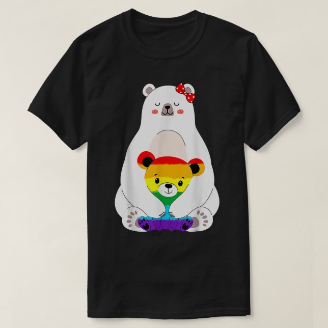 LGBT Mama Bear Gay Pride Equal Rights Rainbow Moth T Shirt (Design framsida)