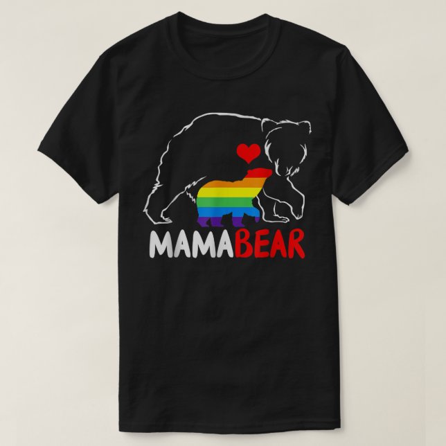 LGBT Mama Bear - Gay Pride Equal Rights Rainbow  T Shirt (Design framsida)