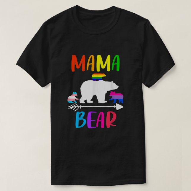 LGBT Mamma Bear Gay pride Equal Högers Rainbow Gif T Shirt (Design framsida)