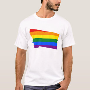 LGBT Montana, US statsflagga karta T-Shirt