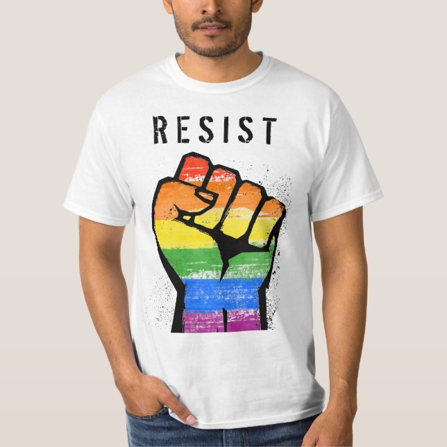 LGBT Motstånd Fist T-Shirt (Framsida)
