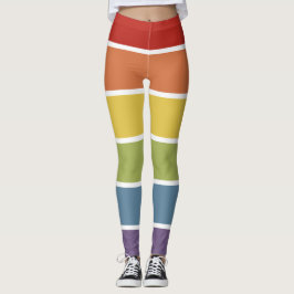 LGBT MUTED Retro Färg Rainbow Leggings