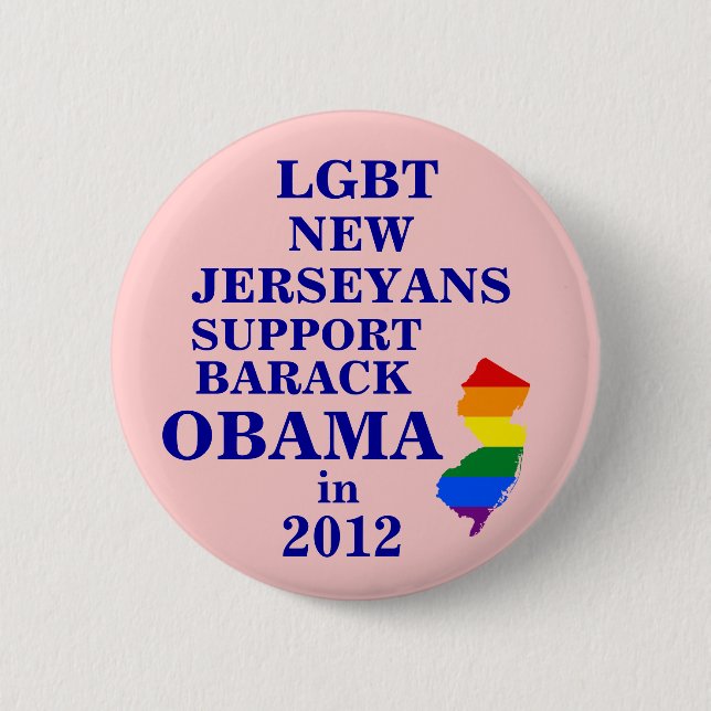 LGBT nya Jerseyans för Obama 2012 Knapp (Framsida)