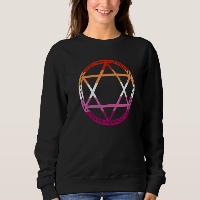 Lgbt Pentagram Goat Goth Lesbisk T Shirt (Framsida)