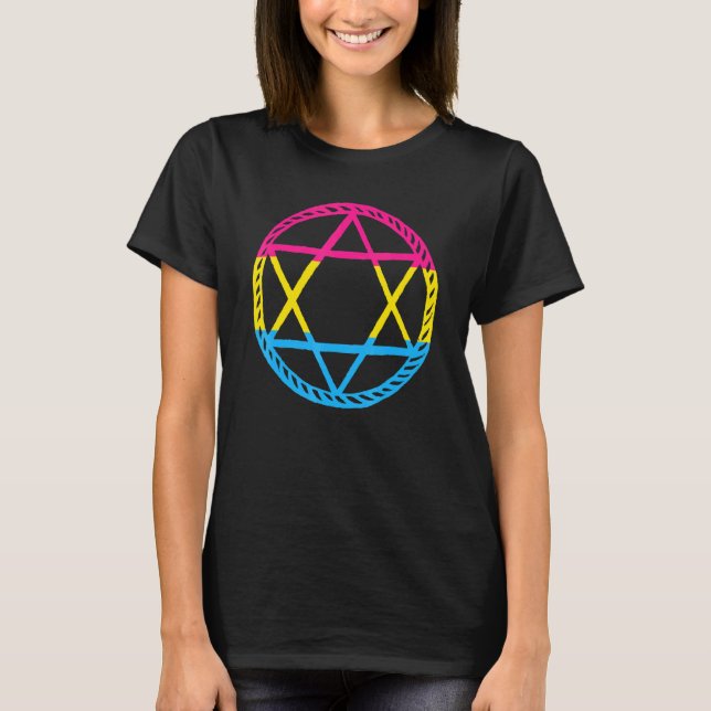 Lgbt Pentagram Goat Goth Pansexual T Shirt (Framsida)