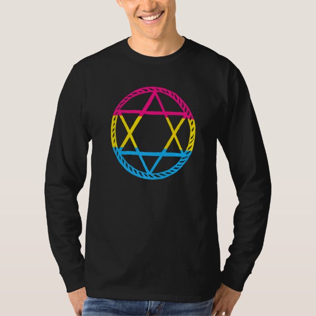 Lgbt Pentagram Goat Goth Pansexual T Shirt (Framsida)