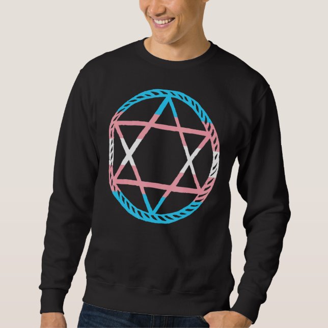 Lgbt Pentagram Goat Goth Transgender Lång Ärmad Tröja (Framsida)