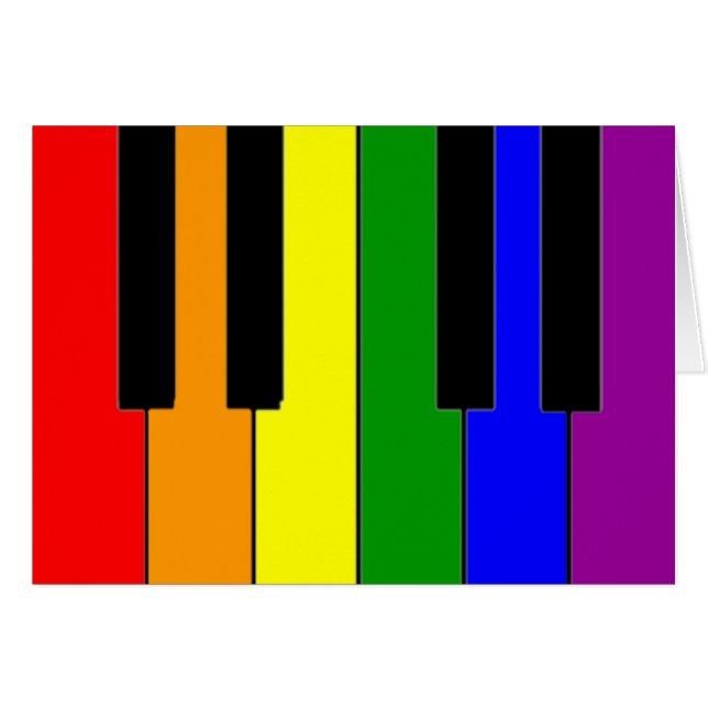 LGBT-pianonycklar Hälsningskort (Framsidan Horizontal)