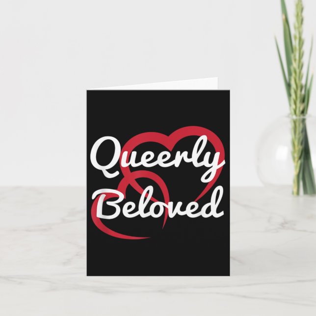 Lgbt Pride Bröllop Queerly Beloved Förlovning Brid Kort (Framsida)