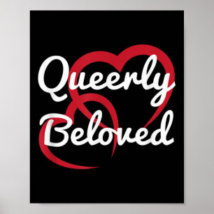 Lgbt Pride Bröllop Queerly Beloved Förlovning Brid Poster
