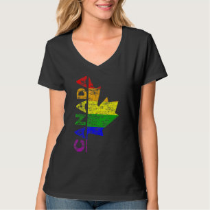 Lgbt Pride Canadian Flagga Canada Rainbow Gay Supp T Shirt