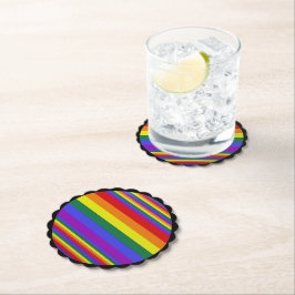 LGBT Pride Färg Black Underlägg Papper