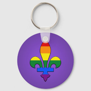 LGBT-pride fleur-de-lis Keychain Nyckelring