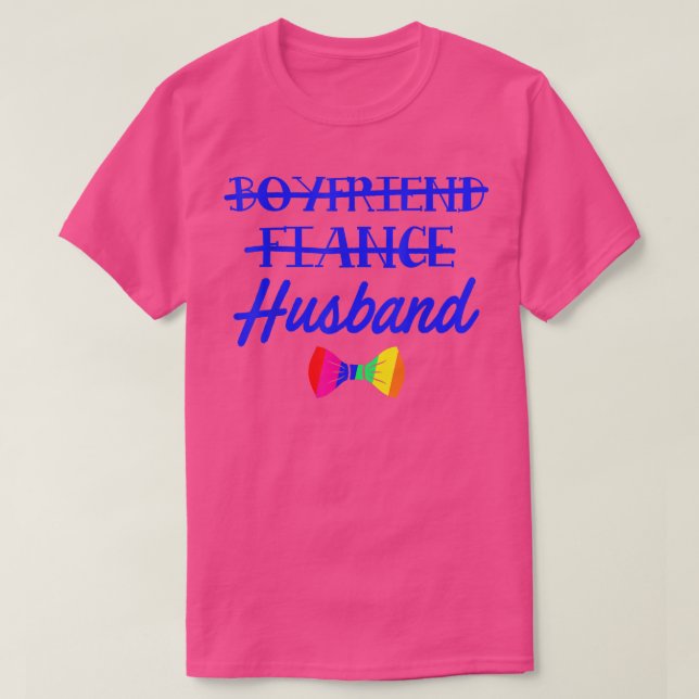 Lgbt Pride Gay Bachelor Party Boyfriend Engagement T Shirt (Design framsida)