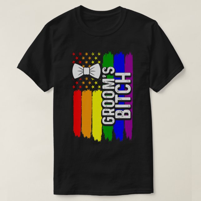 Lgbt Pride Gay Bachelor Party-Förlovning 1352 T Shirt (Design framsida)