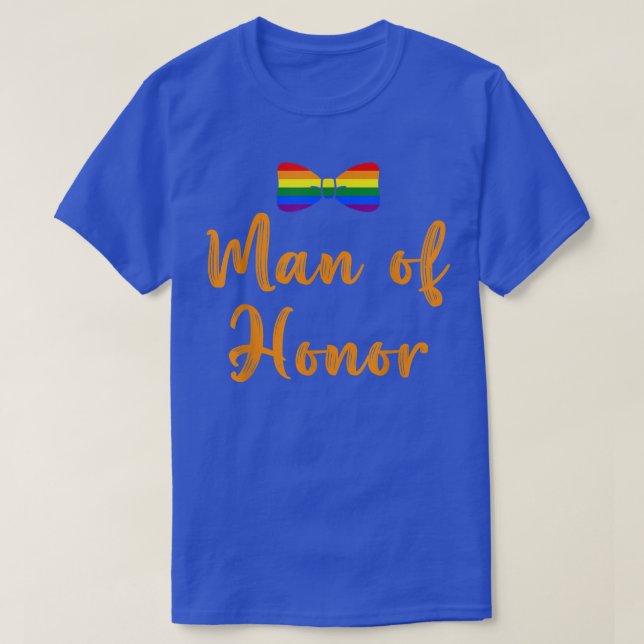 Lgbt Pride Gay Bachelor Party Man of Honor Engagem T Shirt (Design framsida)