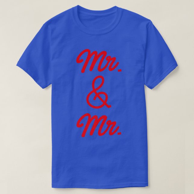 Lgbt Pride Gay Bachelor Party Mr. och Mr. Förlovni T Shirt (Design framsida)
