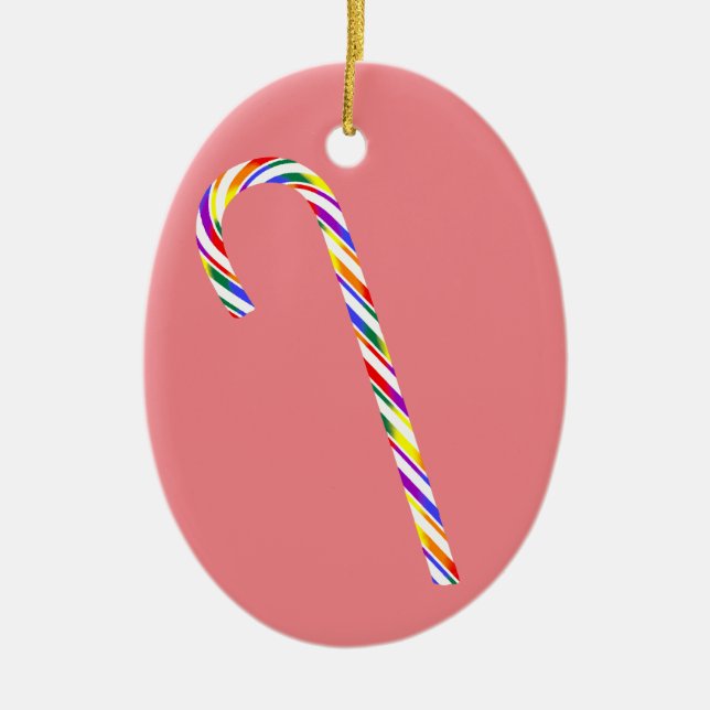 LGBT+ Pride Godisstav Keramisk Ornament (Framsidan)