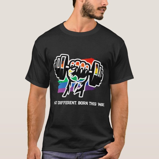 LGBT Pride Gym Tröja Tiger Näve Hantel 2026 T-shir (Framsida)