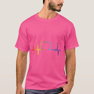 Lgbt Pride Heartbeat retro pojke T Shirt