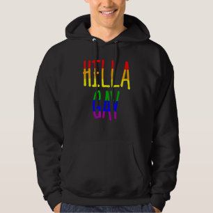 Lgbt Pride Hella Gay Rainbow Flagga Support Human Hoodie