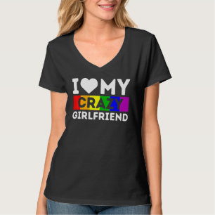 Lgbt Pride I Kärlek min Crazy Girlkompis Rainbow S T Shirt