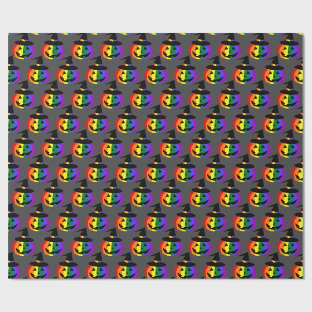 LGBT+ Pride Jack-O'-Lantern Presentpapper (Platt)