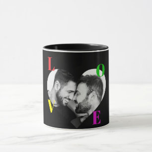 LGBT Pride KÄRLEK Brev Black & White Photo Anpassn Mugg