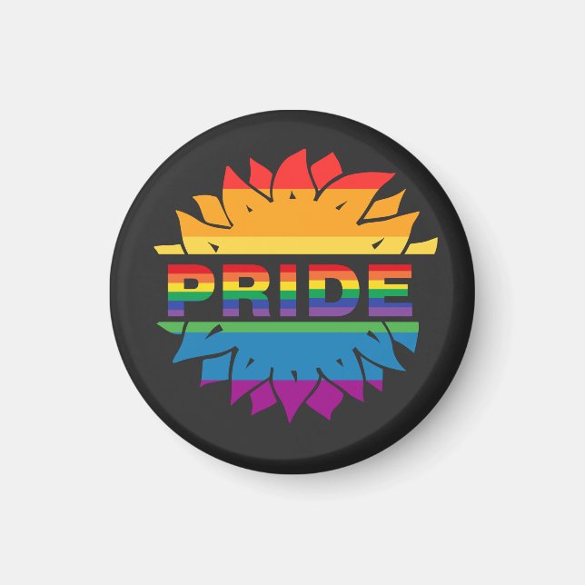 LGBT+Pride kärlek. regnbågsblomma Button Magnet Bo (Framsidan)
