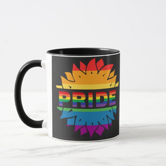 LGBT+Pride kärlek. regnbågskaffe Mugg (Vänster)