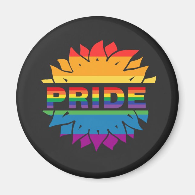 LGBT+Pride kärlek. regnbågsknapp Magnet (Framsidan)