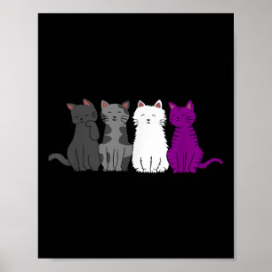 Lgbt Pride Katt Djur Ace Flagga Aualitet Demiual A Poster