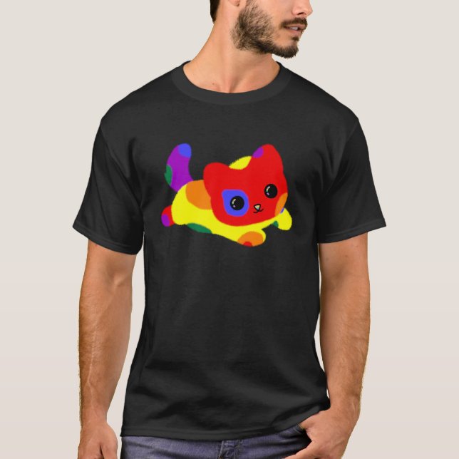 LGBT+ Pride Katt T-Shirt (Framsida)