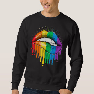Lgbt Pride Läppar Rainbow Gay Lesbisk Bisexual Tra Lång Ärmad Tröja