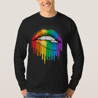 Lgbt Pride Läppar Rainbow Gay Lesbisk Bisexual Tra T Shirt