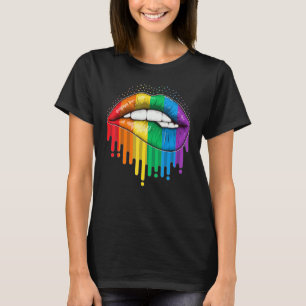 Lgbt Pride Läppar Rainbow Gay Lesbisk Bisexual Tra T Shirt