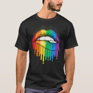 Lgbt Pride Läppar Rainbow Gay Lesbisk Bisexual Tra T Shirt