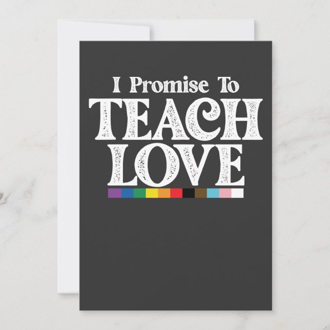 LGBT Pride Lärare I lovar att Teach Kärlek Gay Inbjudningar (Framsida)