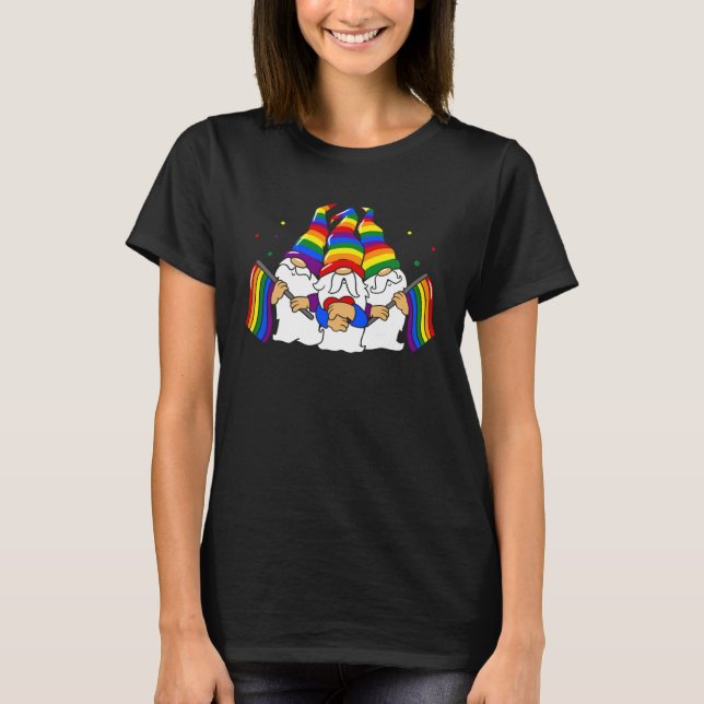 LGBT Pride LGBTQ Rainbow Gnomies  Proud with my Gn T Shirt (Framsida)