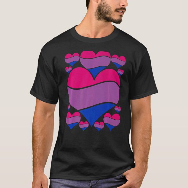 Lgbt Pride Månadskö Bisexuality Flagga Heart Prou T Shirt (Framsida)