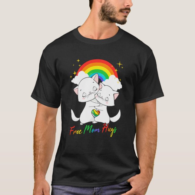 LGBT Pride Month Free Mom Hugs T Shirt (Framsida)