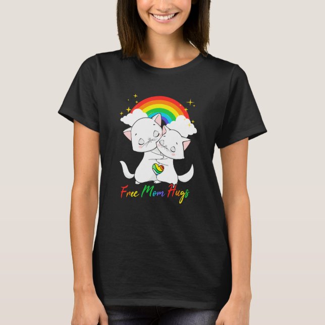LGBT Pride Month Free Mom Hugs T Shirt (Framsida)