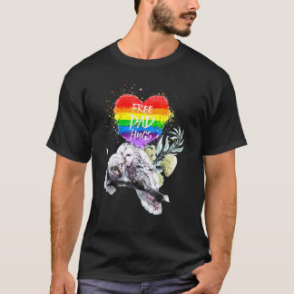 Lgbt Pride pappa Uggla Rainbow Free Pappa Hugs Far T Shirt