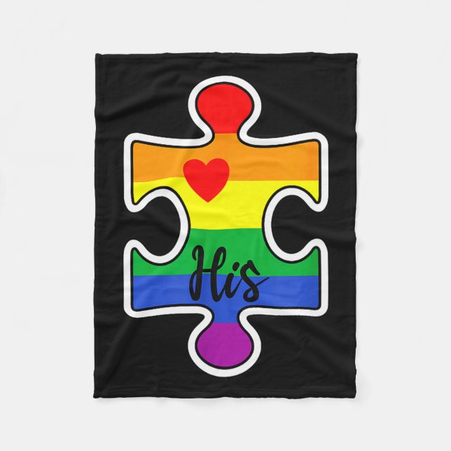 Lgbt Pride Par Matching Valentin Hans Gay Regnb Fleecefilt (Framsidan)