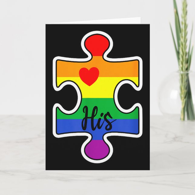 Lgbt Pride Par Matching Valentine Hans Gay Regnbåg Kort (Framsida)