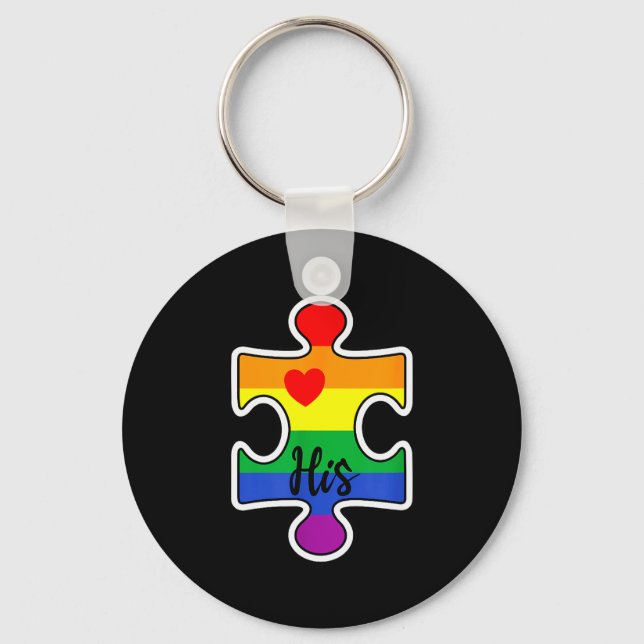 Lgbt Pride Par Matching Valentine Hans Gay Regnbåg Nyckelring (Framsida)